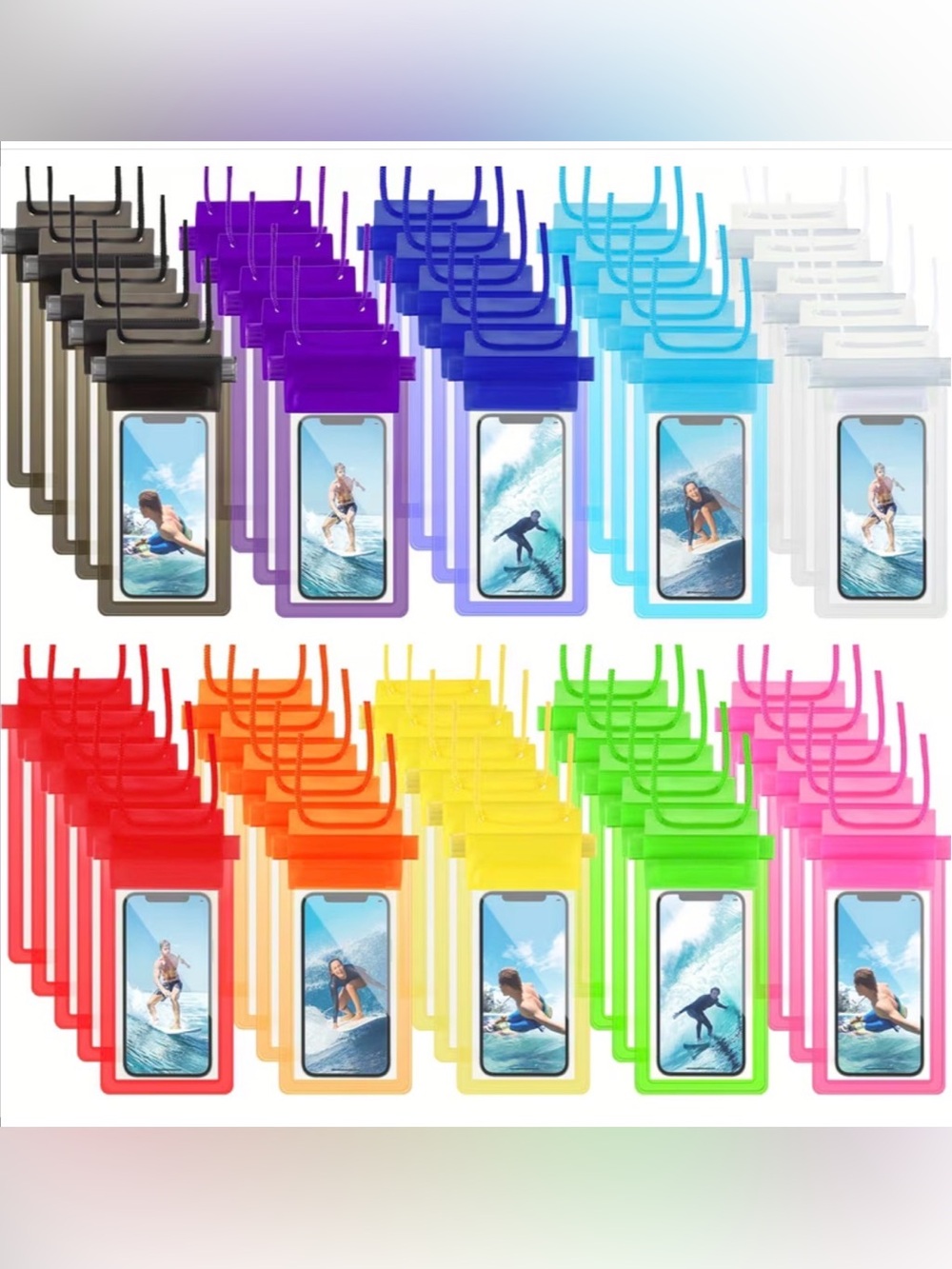 Universal Waterproof Phone Pouch Lanyards. Choose your color